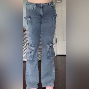 INSANE GENE Cargo Boot Cut Jeans